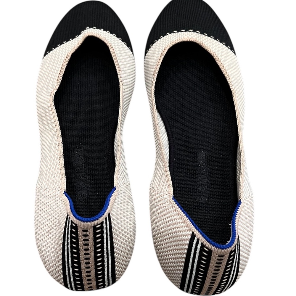 Rothy's Cream and Black Ballet Flats - Picture 3 of 6